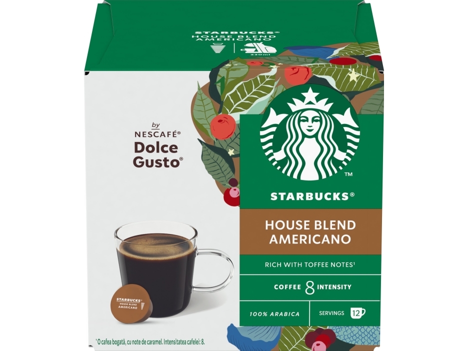 Kapslar kompatibla med NESCAFE Dolce Gusto Starbucks House Blend Grande, 12 st.