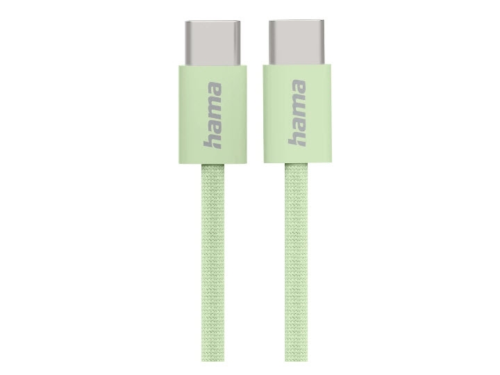 Hama Fabric, 1 M, Usb C, Usb C, Usb 2.0, 0,48 Gbit/S, Grün