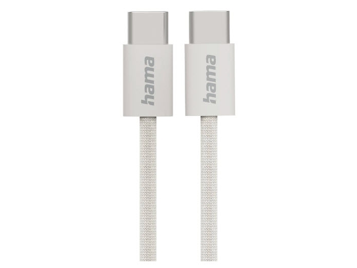 Hama Fabric, 1 M, Usb C, Usb C, Usb 2.0, 0,48 Gbit/Sek., Grå