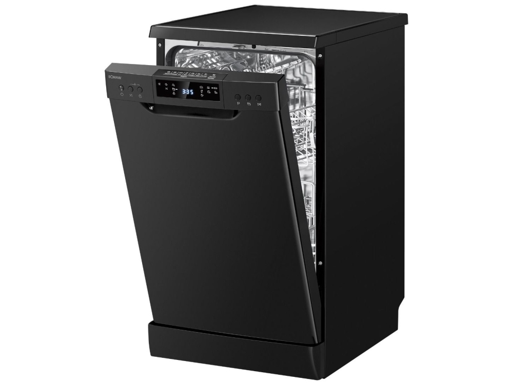 Bomann GSP 7418, Fristående, Slimline (45 cm), Svart, Knappar, Röra, LED, Kall | Vitvaror - Diskmaskiner - Smala diskmaskiner (45 cm.) | GameStuff