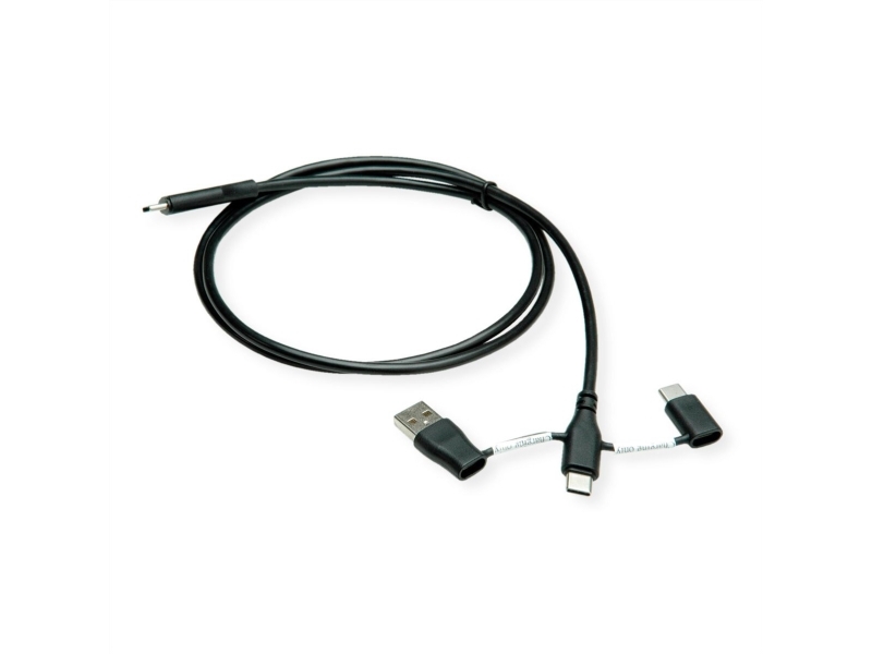 Roline 11.02.8349, 1 M, Usb C, Usb A/Usb C, Usb 2.0, Sort