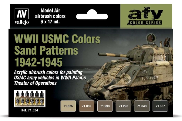 Vallejo AFV - WWII USMC färg- och sandmönster 6x17 | Hobby - Färg vattenbaserad - Pansaressar | GameStuff