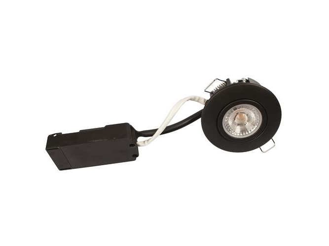 Luna Lp 230v Dimbar Flimmerfri 6 2w 4000k Ra95 Ip44 Matt Svart Rund.