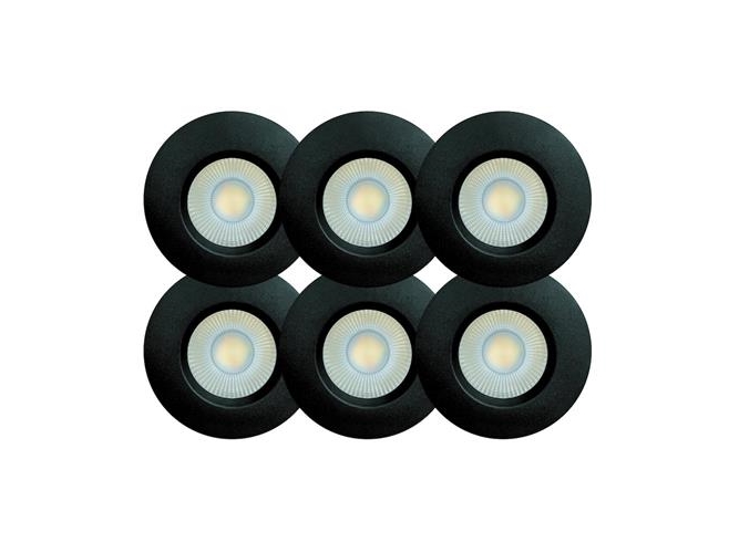 Sabina Low Profile Iso 4 9w Cct 2700k/3000k/4000k 560 590lm > 90 Ip65 Inomhus/utomhus Matt Svart 6 Pack