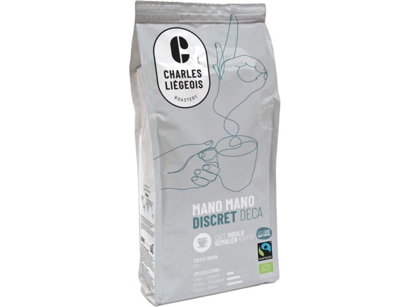 Charles Liégeois Mano Mano Discret Déca Entkoffeiniert Gemahlener Kaffee, 250 G