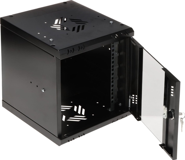 Stalflex Rack Cabinet 10" 6U 300Mm Glass Door Black S-Rc10-6U-300Gb