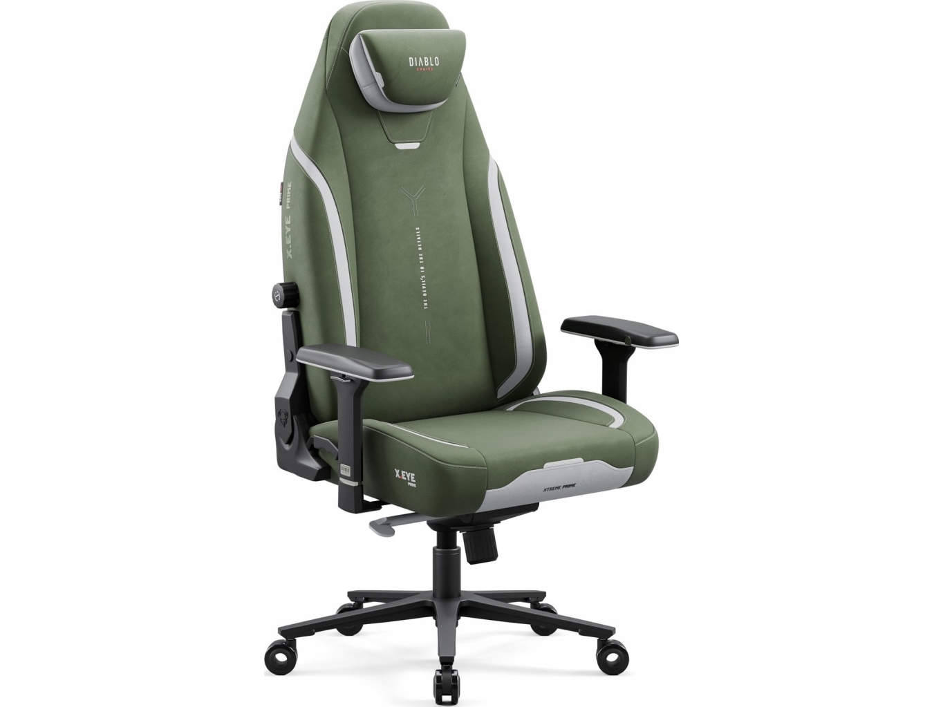 Gamingstol Diablo Chairs X.Eye Prime Gothic Green, normal storlek | Spel - Gamingmöbler - Gamingstolar | GameStuff