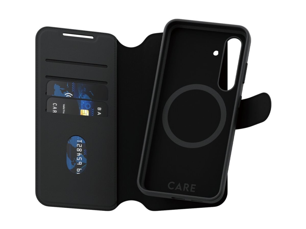 PanzerGlass CARE™ by ® Tango 2-in-1 Wallet Case w. Qi Compatible Samsung Galaxy S24, Suojus, Samsung, Samsung - Galaxy S24, musta