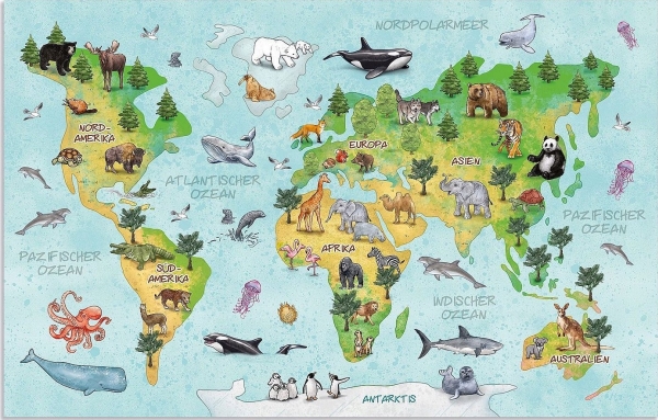 HERMA World map, Multifärg, Kartong, 350 mm, 550 mm, 1 styck | Möbler - Tillbehör - Skrivbordstillbehör | GameStuff