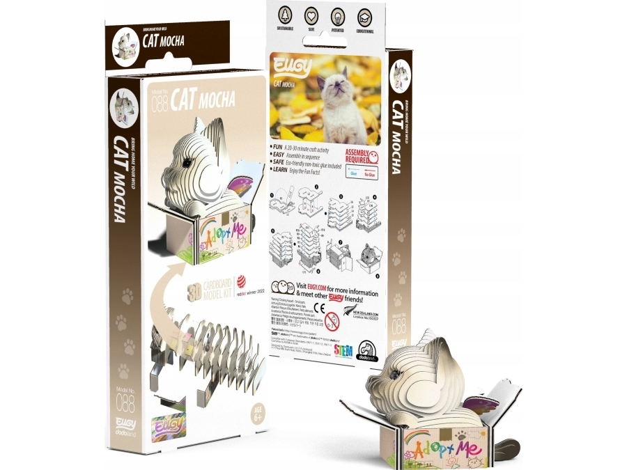 Teka Siamese Mocha Eugy Cat 3D Eco Puzzle