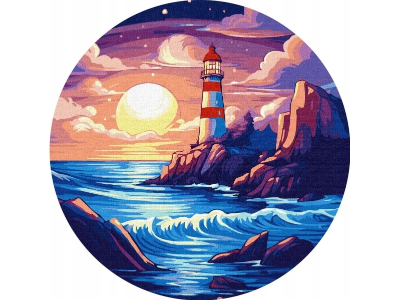 Painting By Numbers Round Frame - On The Edge Of The...