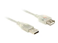Delock - Usb Forlængerkabel - Usb (Hun) Til Usb (Han) - Usb 2.0 - 3 M - Gennemsigtig