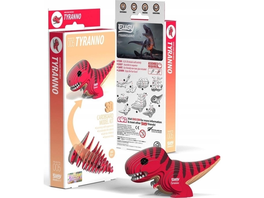 Eugy the Tyrannosaurus dinosaur 3D øko-puslespil