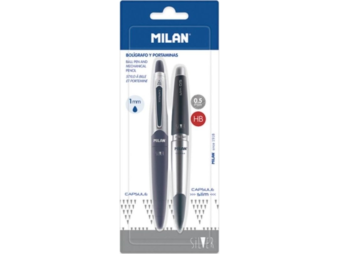 Milan Capsule Sølv Mekanisk Pen + Blyant Milan