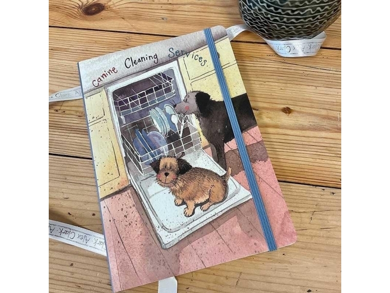 Notepad With Eraser A5 Lcn15 Dogs By The Dishwasher