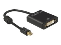Delock - Videokort - enkel länk - Mini DisplayPort (hane) till DVI-I (hona) - DisplayPort 1.2 - 20 cm - tumskruvar, stöd för 4K - svart | Datortillbehör - Kablar & adaptrar - Videokablar & adaptrar | GameStuff