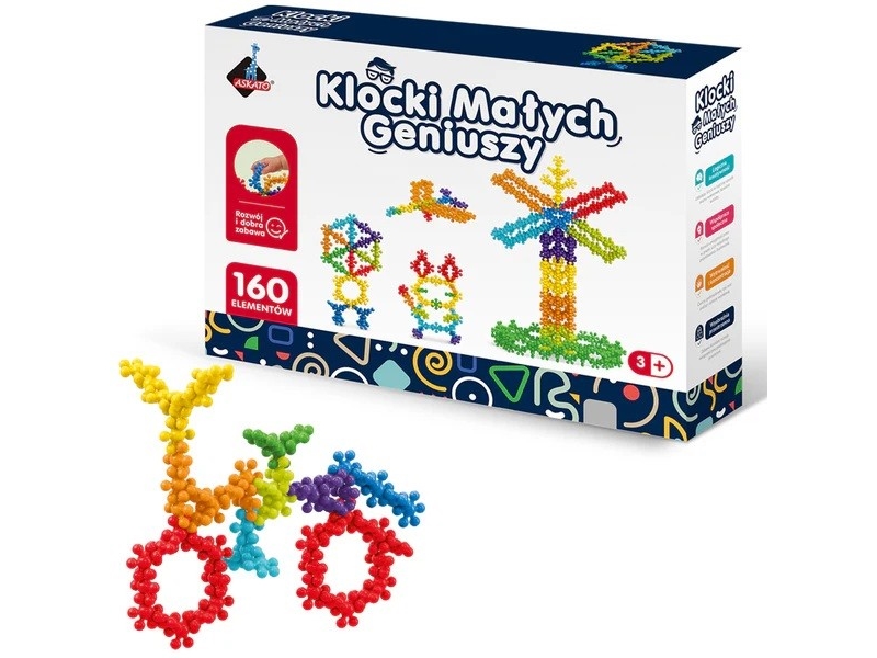 Askato byggklossar små genier färgade kulor 160 delar | Leksaker - Konstruktions leksaker - Plastik konstruktion | GameStuff