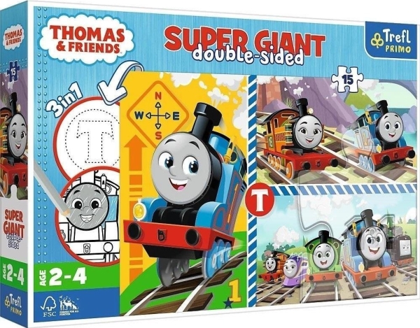 Dobbeltsidet 15el Super Giant 3in1 Tom And Friends Puzzle: Tom 