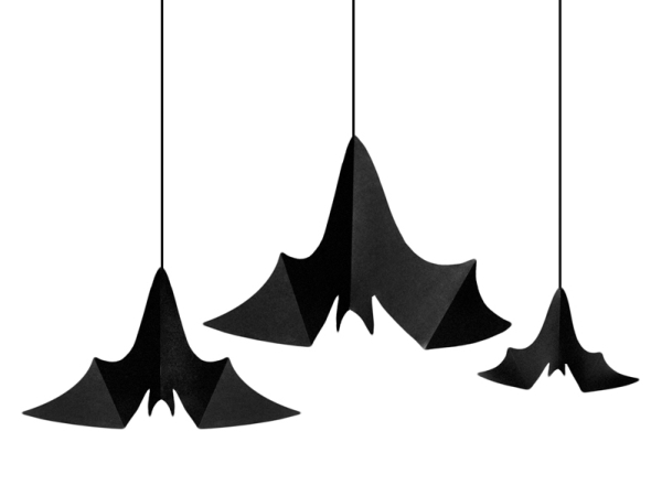 Hængende Dekorationer Flagermus Sort - 3-stk