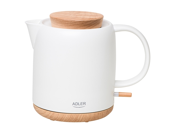 Adler Elektrisk vattenkokare 1304 m. AD Elektrisk 1200 W 1 L Keramisk 360° roterande bas Vit | Köksapparater - Juice, is och vatten - Vattenkokare | GameStuff