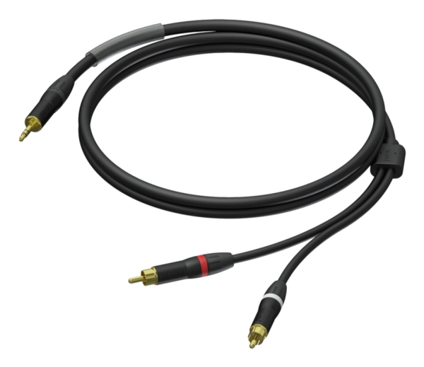 Procab Pra711/1.5, 3.5Mm, Hanstik, 2 X Rca, Hanstik, 1,5 M, Sort