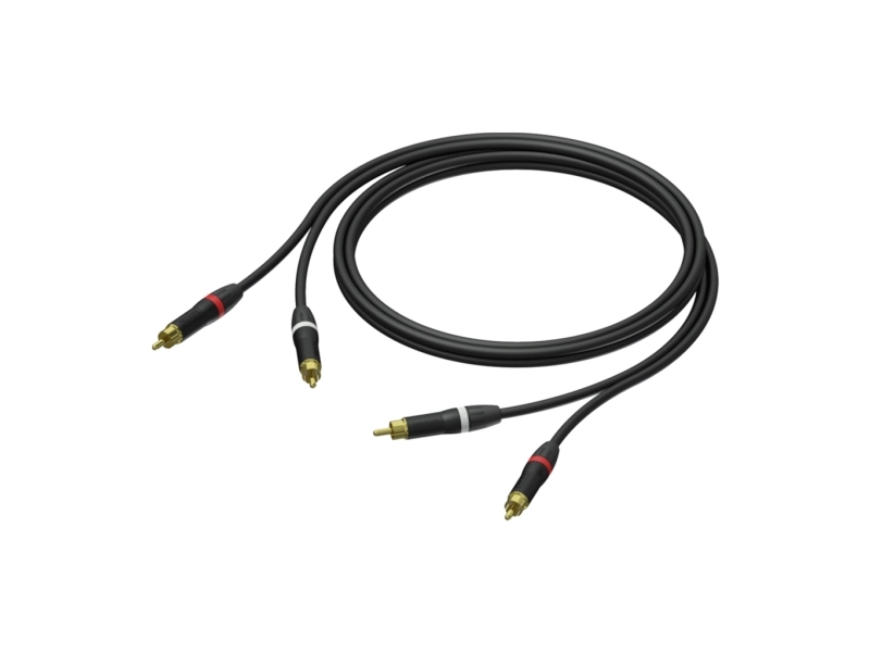 Procab Pra800/1.5, 2 X Rca, Hanstik, 2 X Rca, Hanstik, 1,5 M, Sort
