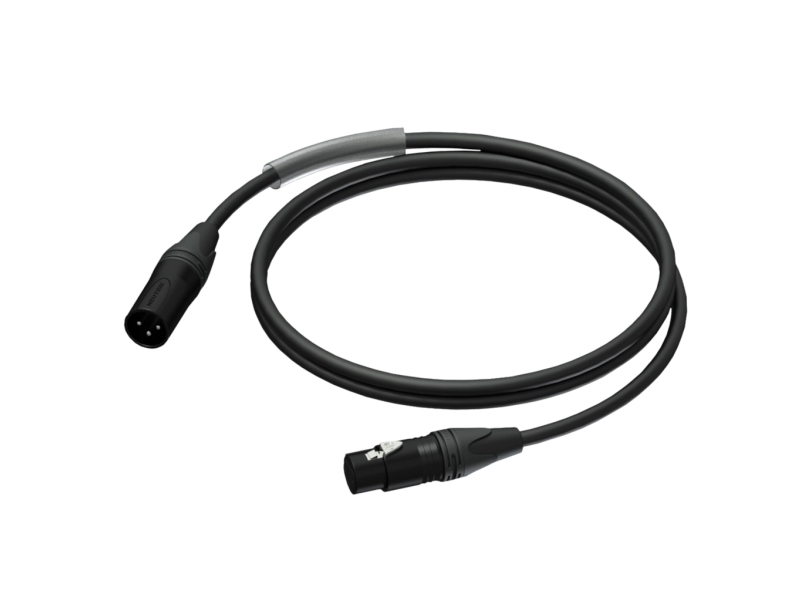 Procab Pra901/0.5, Xlr (3-Pin), Hanstik, Xlr (3-Pin), Hunstik, 0,5 M, Sort