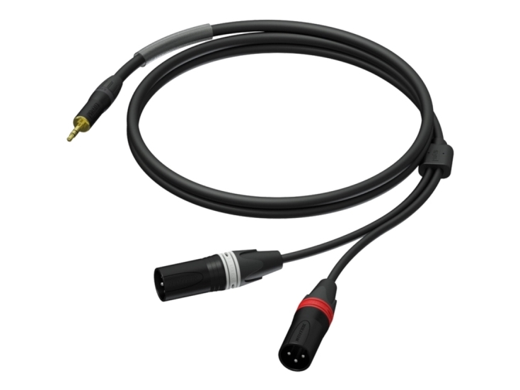 Kaapeli Procab kaapeli PROCAB PRA712/3, jack 3.5mm (M) stereo do 2x XLR (M) (3m)