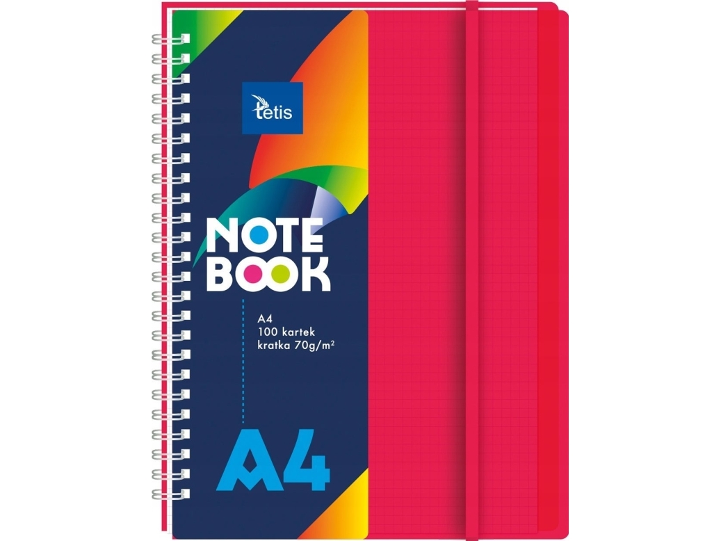 Notesbog A4 100k Pp Omslag Rød 70g/m2