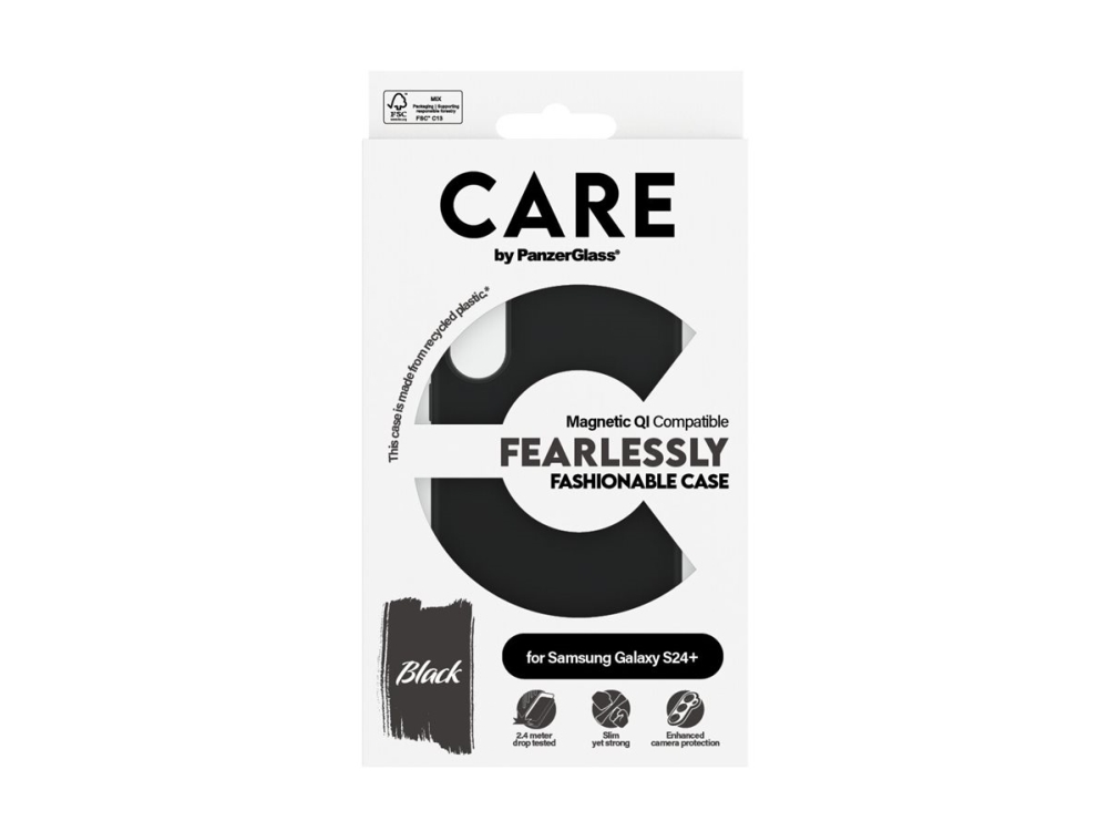 Care By Panzerglass Baksidesskydd För Mobiltelefon Polykarbonat Gummihölje Mikrofiber Silikon Svart För Samsung Galaxy S24