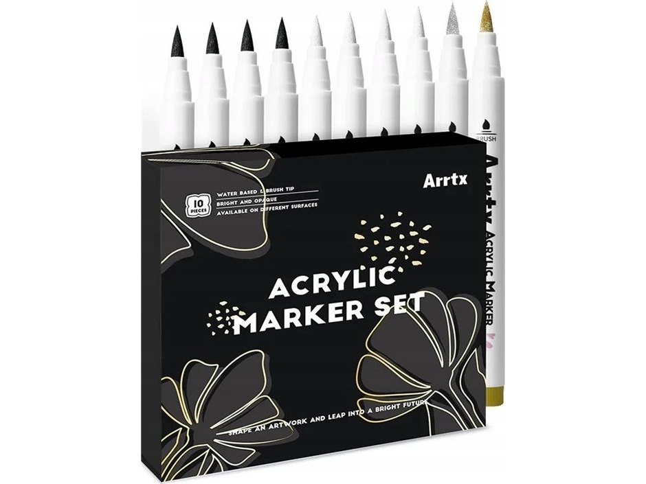 Profesionalūs Akriliniai Markeriai - Flomasteriai Arrtx, 4 Spalvų 10Vnt.