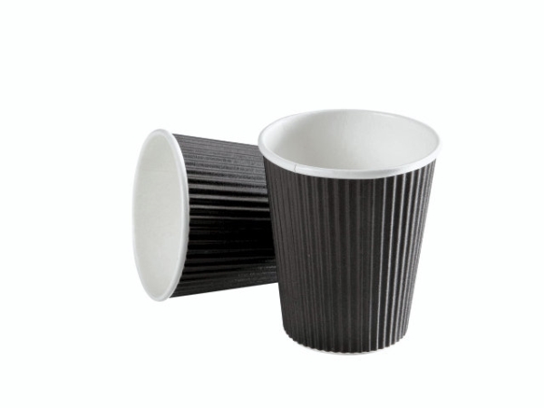 Kaffeetasse 8Oz 25Cl Schwarze Linie Riffelwand Pap 875Pcs/Car