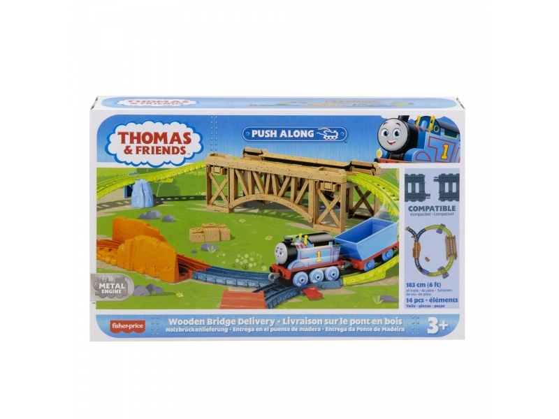Fisher Price Thomas &amp Friends Thomas Bridge Crossing Set Hgy82 Push &amp Go Locomotive