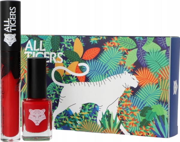 Set All Tigers Natural &Amp  Vegan Wild Stars Lips &Amp  Nail Lipstick 888 Call Me Queen 8Ml + Nail Polish 298 Hit It Big 11Ml