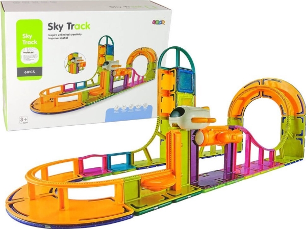 LeanToys magnetiske byggeklodser Sky Track 61 dele