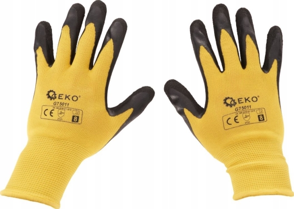 Sicherheitshandschuhe Geko Rekawice Beschichtet Gr. 8 – Gelb (12/240)