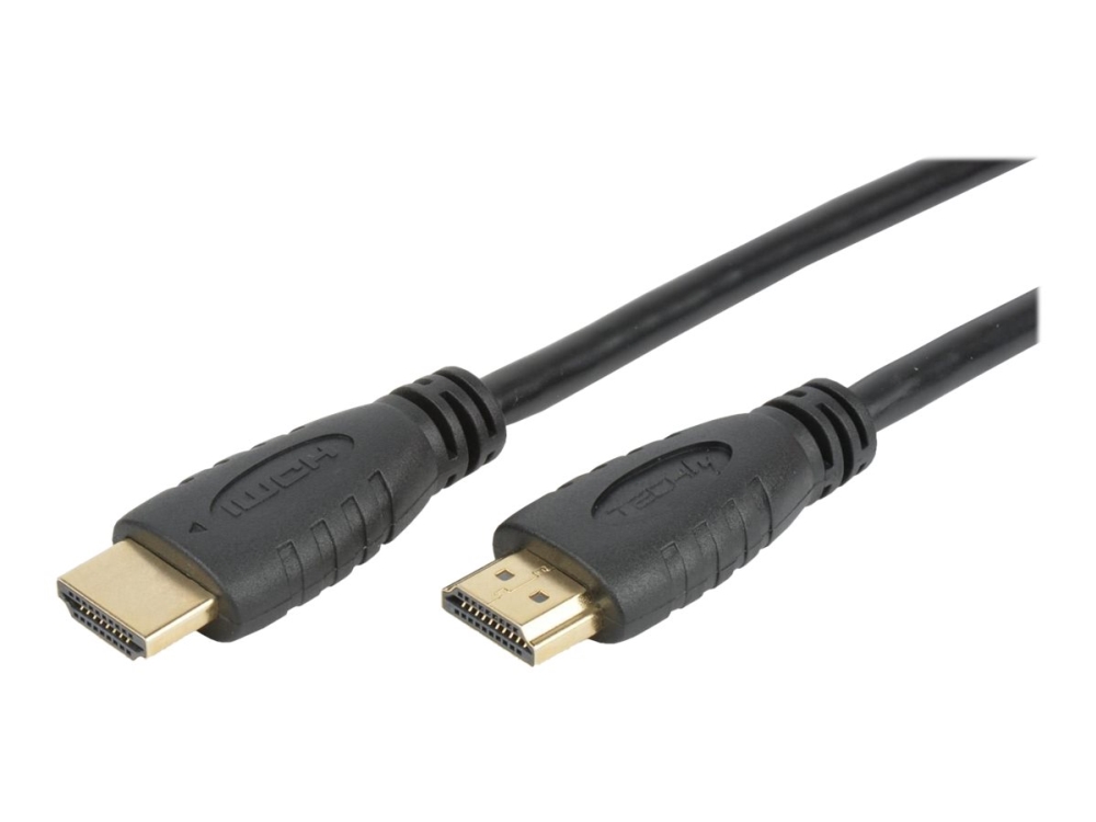 Techly - Hdmi-Kabel Med Ethernet - Hdmi Han Til Hdmi Han - 50 Cm - Dobbelt Afskærmet - Sort - Formet