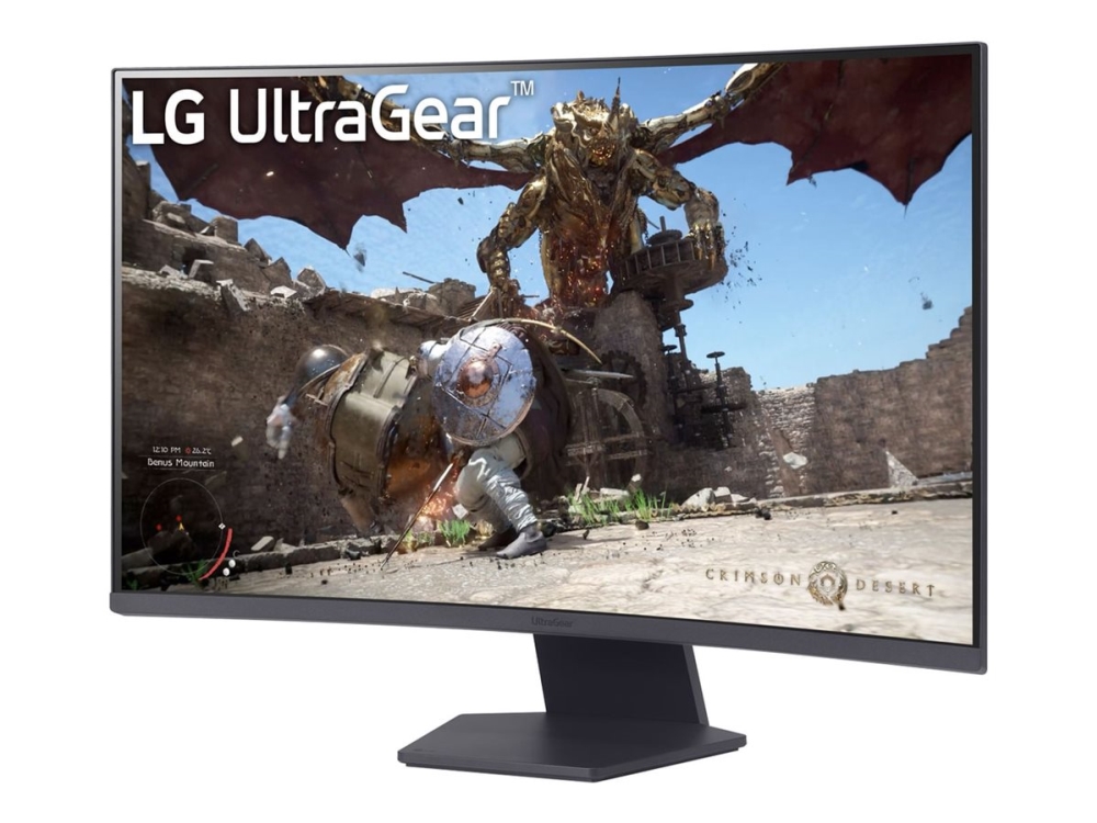 Lg Ultragear 32Gs60qc-B - Led-Skærm - Gaming - Kurvet - 32" - 2560 X 1440 Qhd @ 180 Hz - Va - 300 Cd/M² - 3000:1 - Hdr10 - 1 Ms - 2Xhdmi, Displayport