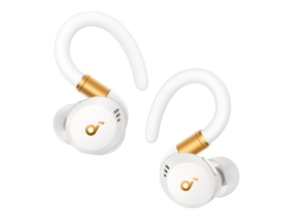 Soundcore Sport X20 - Ægte trådløse øretelefoner med mik. - i øret - over øret-montering - Bluetooth - aktiv støjfjerning - hvid