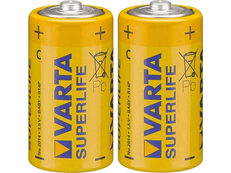 VARTA Superlife Zinc carbon batteri / 1,5V / C / R14P foliepakket 2 stk. | EL Artiklar - Batteri - Knappcell batteri | GameStuff
