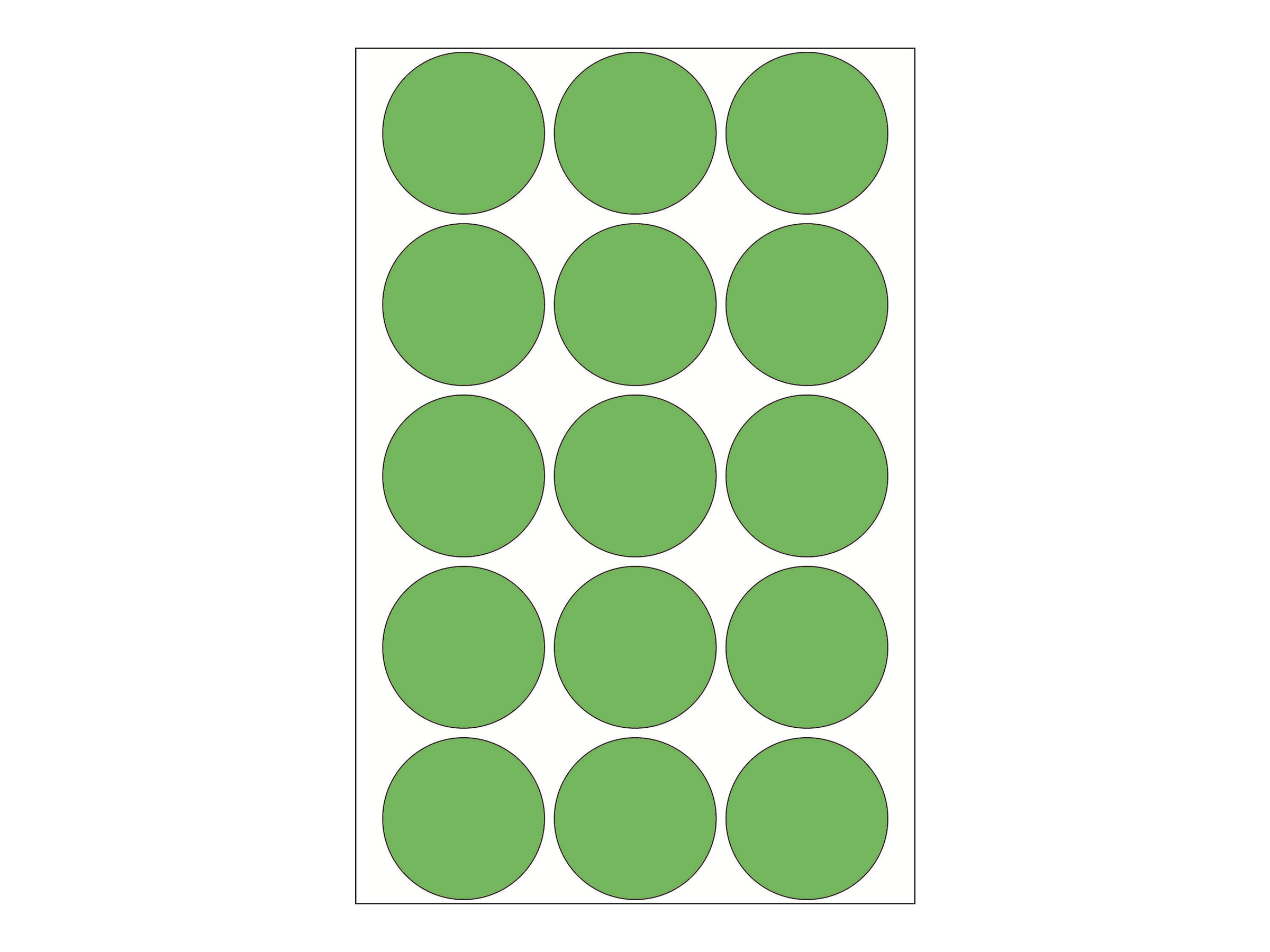 belastning Dæmon Mellem HERMA - Papir - permanent selvklæbende - grøn - 32 mm rund 480 etikette(r)  (32 ark x 15) runde etiketter