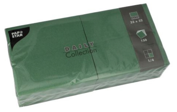 Servetter Papstar 32x32 cm gröna - (150 st.) | Catering - Dukar & Servetter - Servetter | GameStuff
