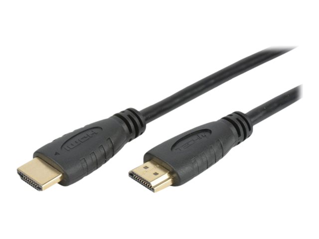 Techly - Hdmi-Kabel Med Ethernet - Hdmi Han Til Hdmi Han - 2 M - Dobbelt Afskærmet - Sort - Formet, 4K Support