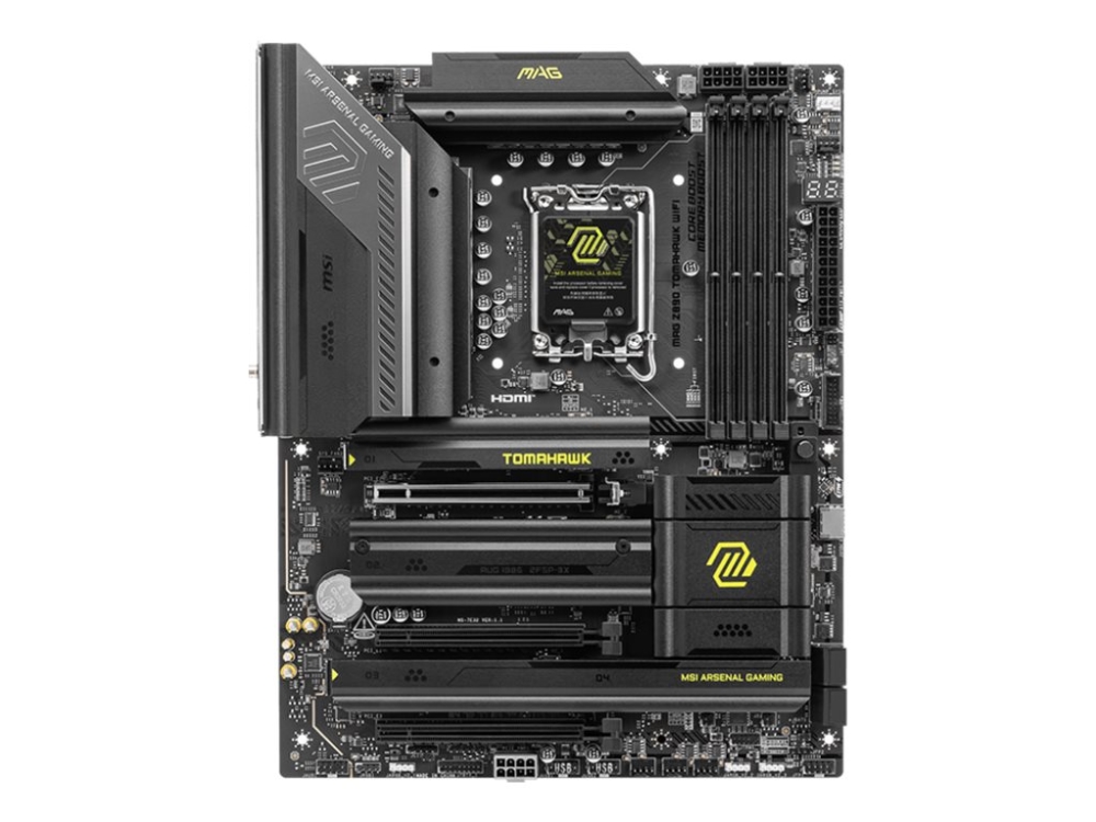 MSI MAG Z890 TOMAHAWK WIFI - Moderkort - ATX - LGA1851-uttag - Z890 Chipuppsättning - USB 3.2 Gen 1, USB 3.2 Gen 2, USB-C 3.2 Gen2, USB4, USB-C 3.2 Gen 2x2 - 5 Gigabit Ethernet, Wi-Fi 7, Bluetooth - inbyggda grafiken (CPU krävs) - HD-ljud (8 kanaler) | Datorkomponenter - Moderkort - Intel Moderkort | GameStuff