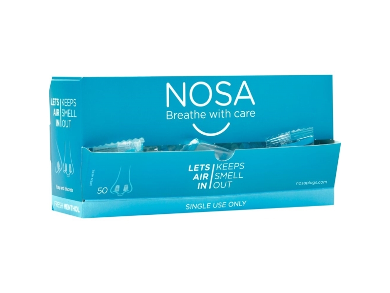 Näsproppar, Nosa, One size, transparenta, med mentoldoft | Kläder & Säkerhet - Arbetskläder - Engångskläder | GameStuff