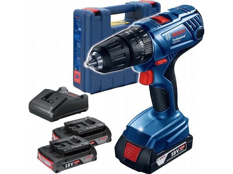 Bosch 18v 21nm 2x2 0ah Ion Slagboremaskine Skruemaskine Gsb 180