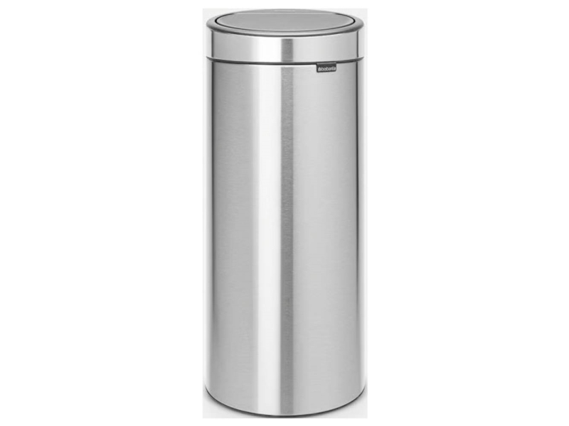 Brabantia Touch Bin, 30L, 30 L, Rund, Kunststoff, Edelstahl, Manuell, Edelstahl, 29 Cm