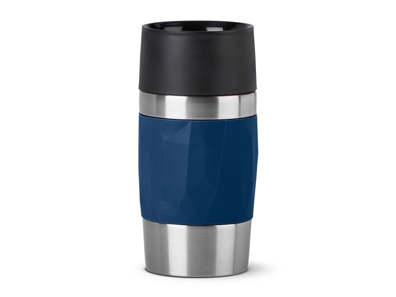 emsa isoleringskrus TRAVEL MUG COMPACT, 0,3 liter, mørkeblå 100 % lækagesikker, dobbeltvægget isolering, praktisk 360 - 1 stk (N2160800)