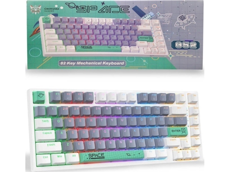 Onikuma Onikuma G52 Mechanical Gaming Rgb Keyboard : Farve Hvid Grå