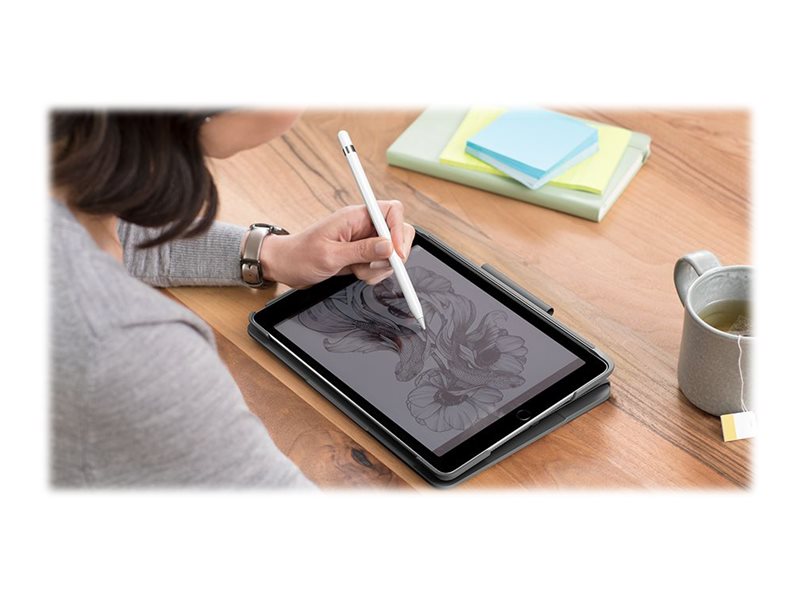 Logitech Slim Folio - Tastatur Og Folio-Kasse - Trådløs - Bluetooth - Qwerty - Spansk - Grafit - For Apple 10.2-Inch Ipad (7. Generation, 8. Generati